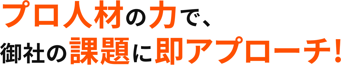 プロ人材の力で、御社の課題に即アプローチ!