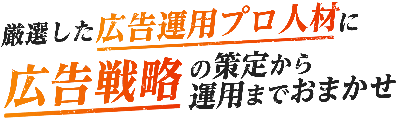 厳選した広告運用プロ人材に 広告戦略の策定から運用までおまかせ