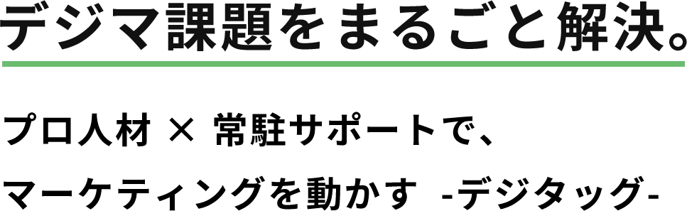 デジマ課題をまるごと解決。プロ人材 × 常駐サポートで、マーケティングを動かす -デジタッグ-