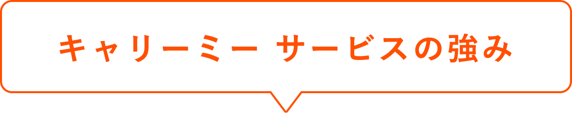 キャリーミー サービスの強み