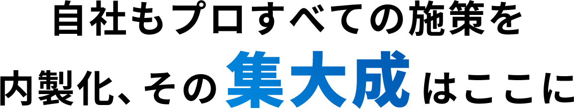 自社もプロすべての施策を内製化、その集大成はここに